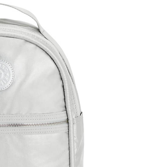 Kipling Kae Metallic Ryggsekk Sølv | NO 1624SG